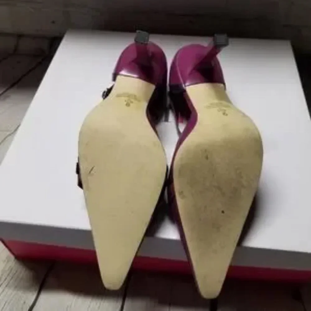 Women’s Parade Purple Pointed-Toe Heels with Ankle Strap